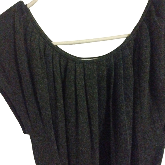 Merino Wool Blend Sweater Dress Ann Taylor Loft Gray Tie Belt Midi Minimalist XS - Picture 4 of 13